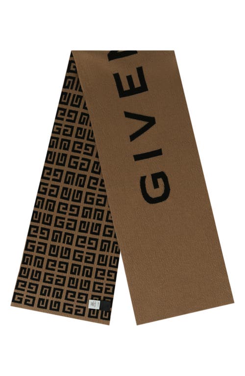 Givenchy Double Face Logo Scarf Man Scarf Multicolored Size - Wool, Cashmere In Havana Black