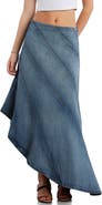 Wash Lab Denim Daydream High Waist Seamed Denim Maxi Skirt