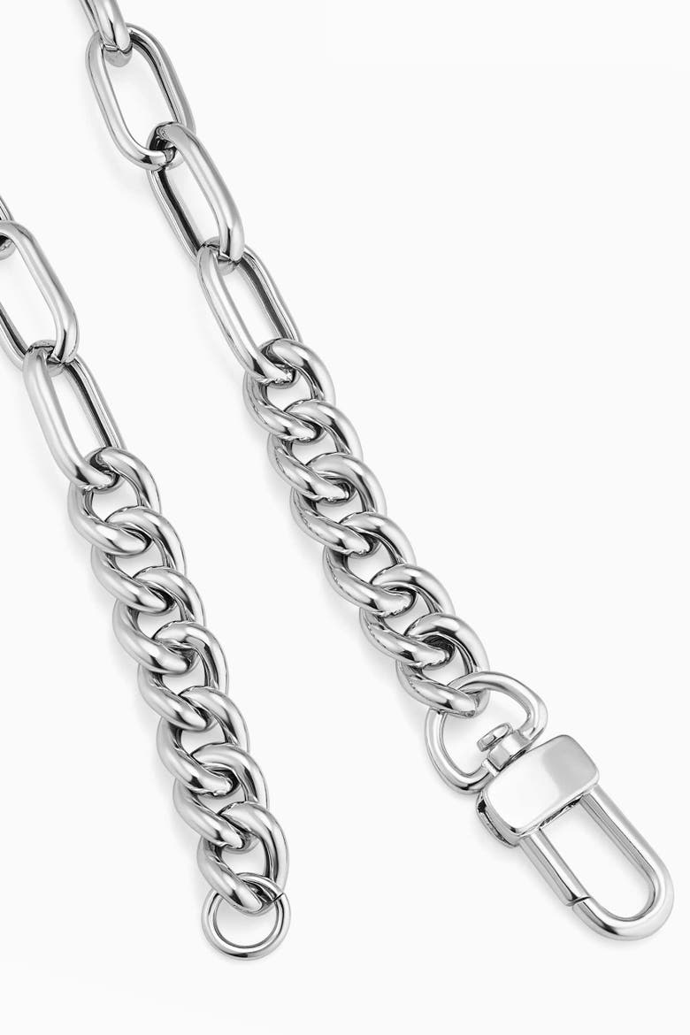 Sterling Silver Curb Clip Link Connector Clasp Bracelet, Alternate, color, Silver