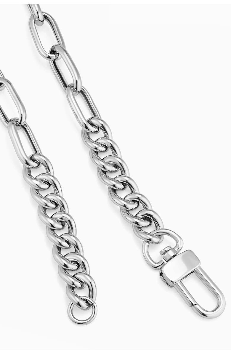 Oradina Sterling Silver Curb Clip Link Connector Clasp Bracelet, Alternate, color, Silver
