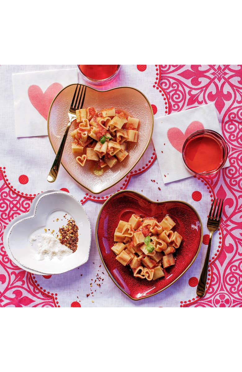 VIETRI Baroque Glass Red Heart Plate, Alternate, color, Red