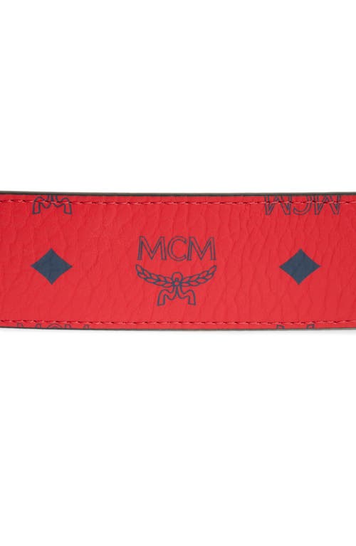 Mcm Claus Reversible Belt In Candy Red