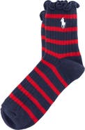 Polo Ralph Lauren Lettuce Edge Cotton Blend Quarter Socks