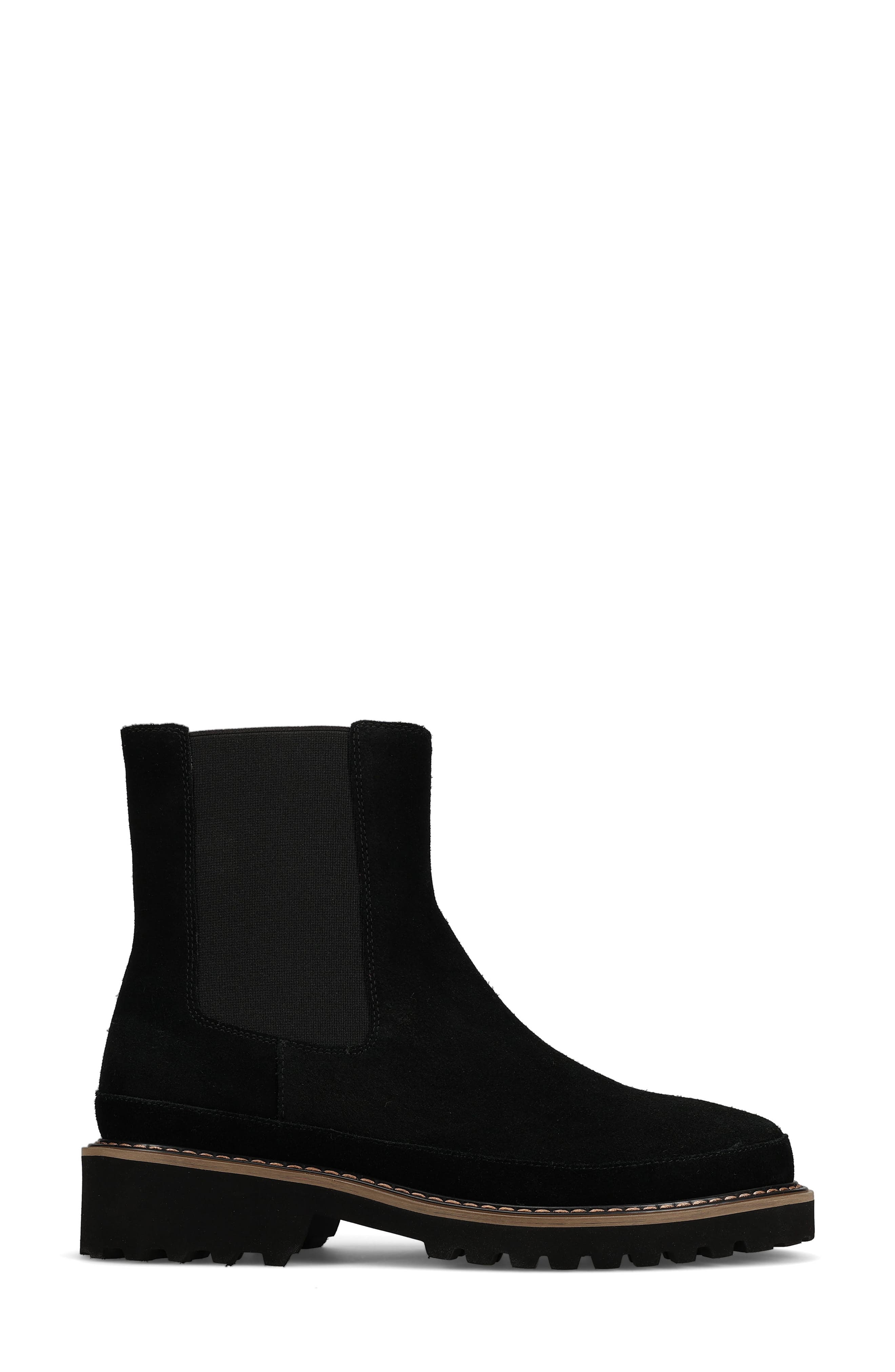 Zelda Waterproof Leather Bootie, Alternate, color, BLACK