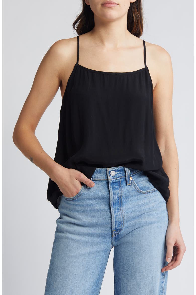 Tie Back Camisole, Main, color, BLACK