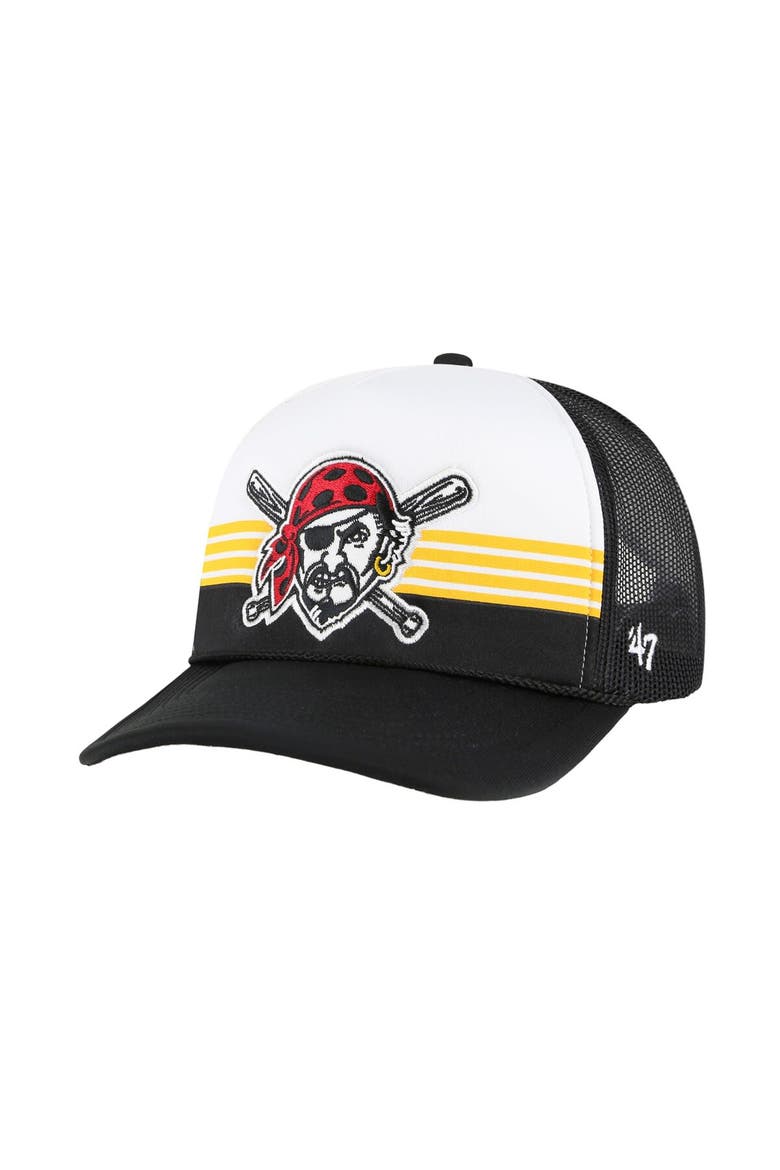 Men's '47 Black Pittsburgh Pirates Lift Off Foam Front Mesh Trucker Adjustable Hat, Main, color, Black