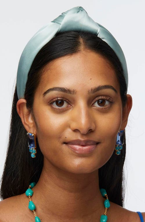 Lele Sadoughi Silk Blend Knotted Headband In Blue