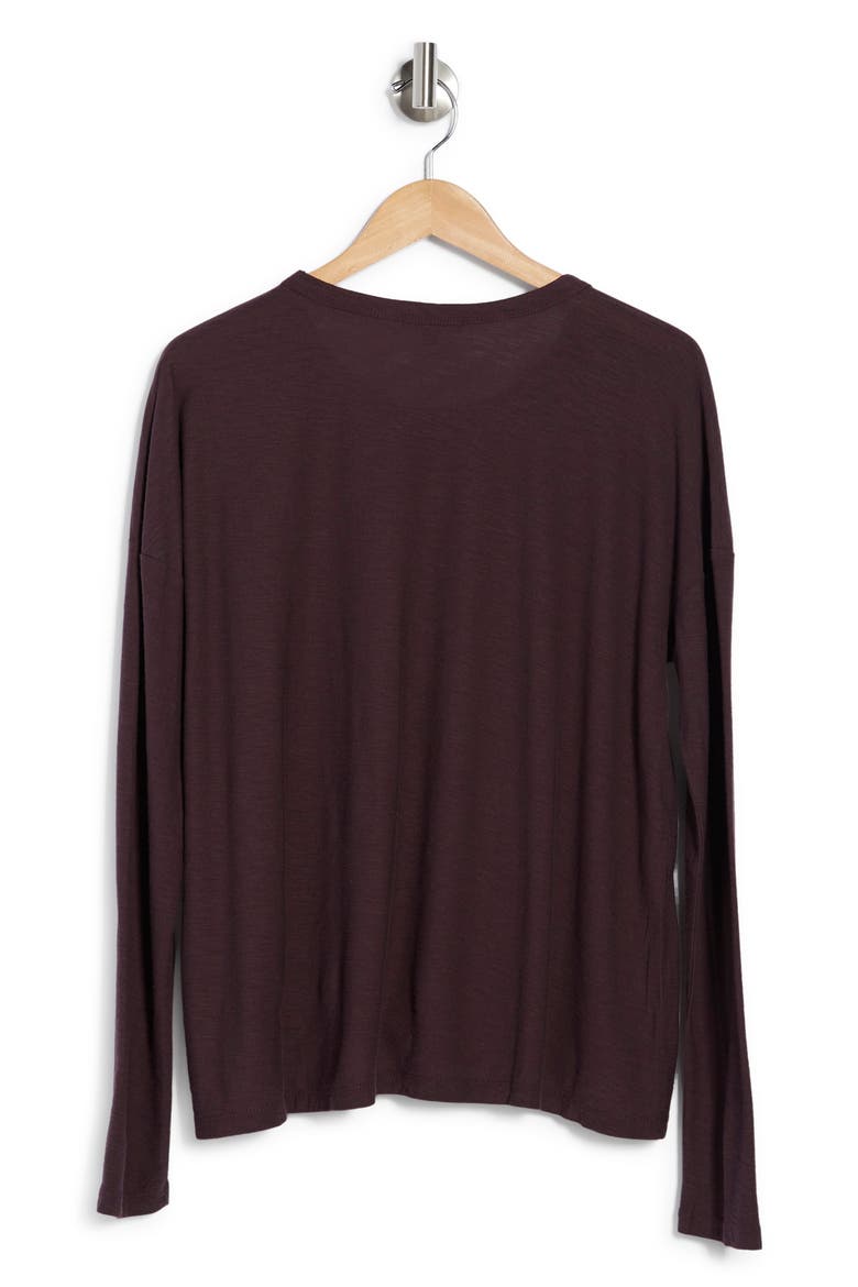 Long Sleeve Pocket Tee, Alternate, color, EGGPLANT