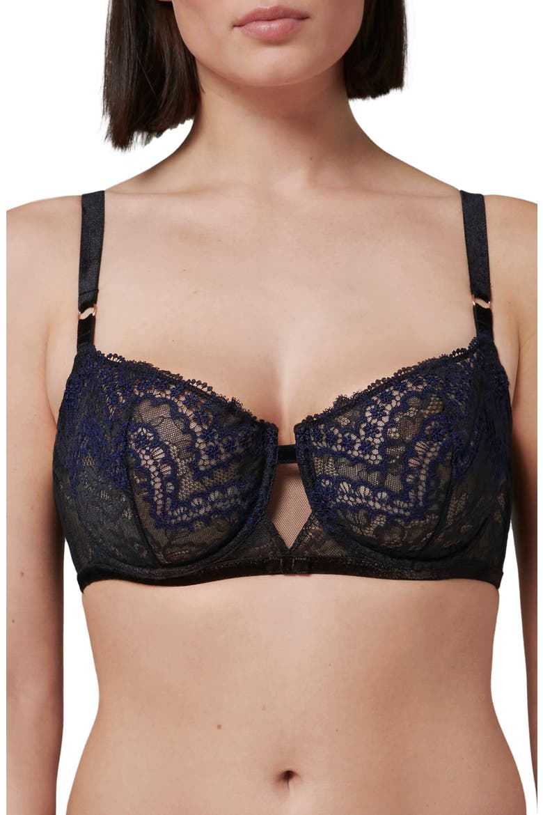 Scenario Underwire Demi Bra, Alternate, color, BLACK