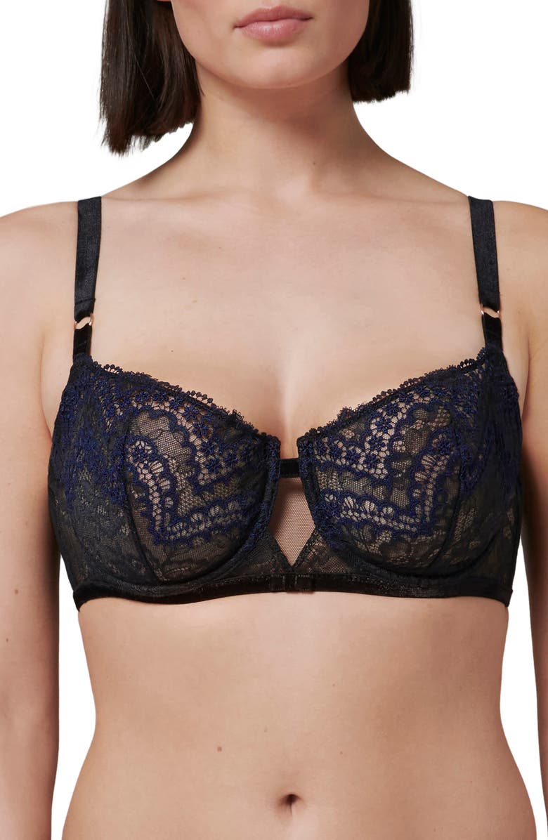 Simone Perele Scenario Underwire Demi Bra, Alternate, color, Black