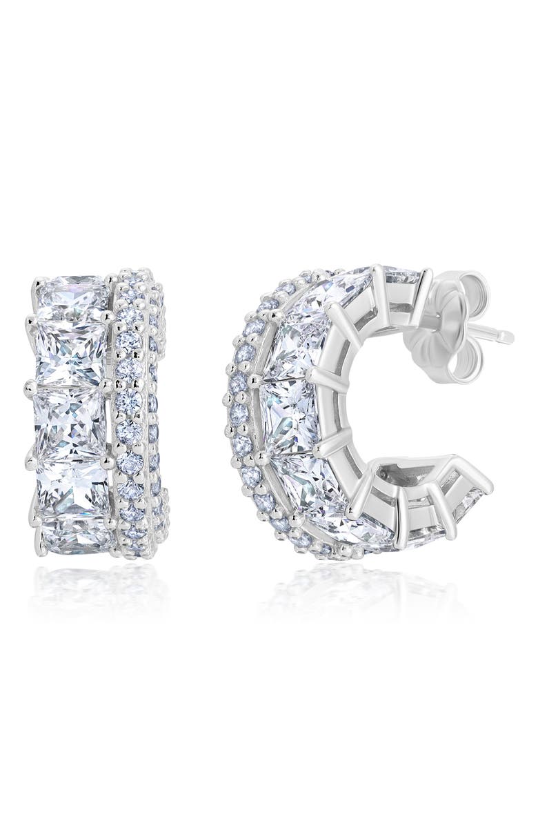 Crislu Cubic Zirconia Huggie Hoop Earrings, Main, color, 