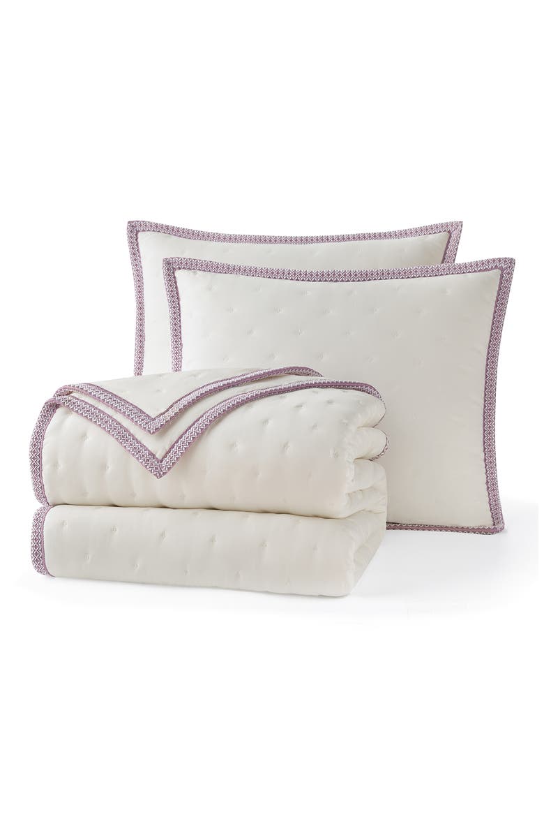 Devon UGGBraid Quilt & Shams Set, Main, color, SNOW/ DUSTY ORCHID