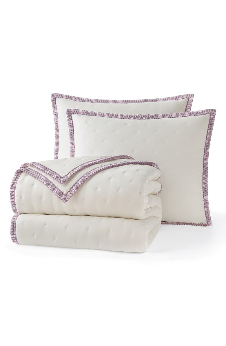 UGG<sup>®</sup> Devon UGGBraid Quilt & Shams Set, Main, color, Snow/ Dusty Orchid