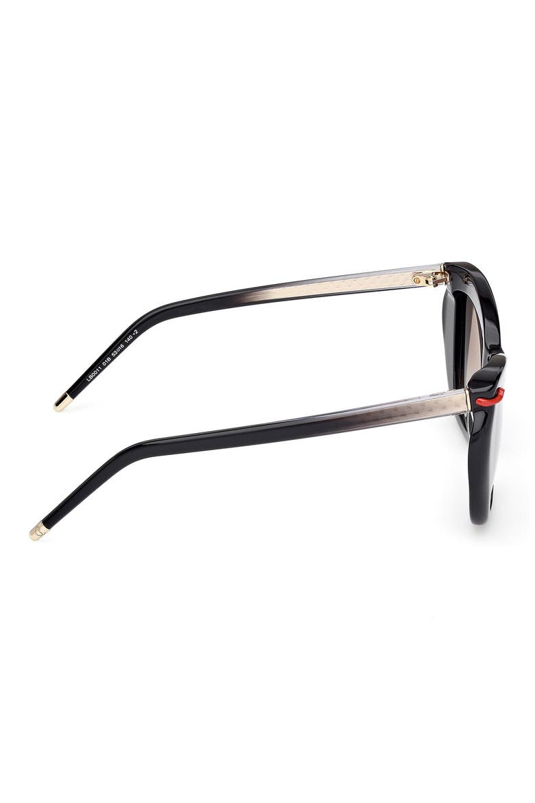 53mm Geometric Sunglasses, Alternate, color, BLACK GOLD / ZEISS SMOKE LENS