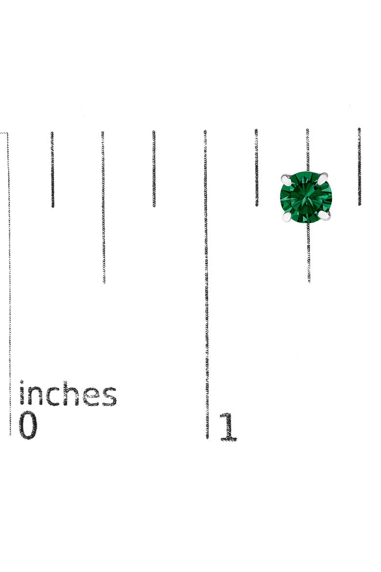 14K Gold 1 1/2 Cttw Lab Grown Green Diamond Classic Solitaire Stud Earrings, Alternate, color, White
