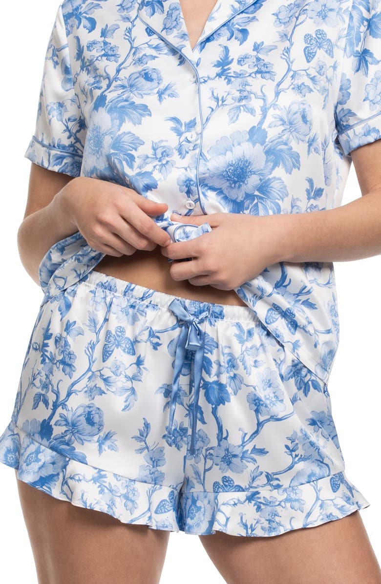 In Bloom by Jonquil Molleigh Satin Short Pajamas, Alternate, color, Ivory