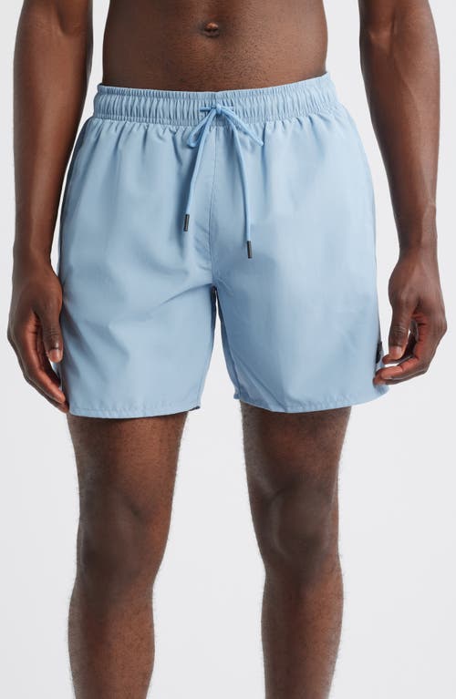 Hugo Boss Boss Solid Stretch Swim Trunks In Blue