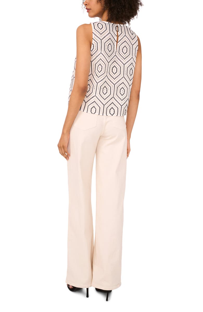 1.STATE Geometric Embroidered Cotton Eyelet Sleeveless Top, Alternate, color,