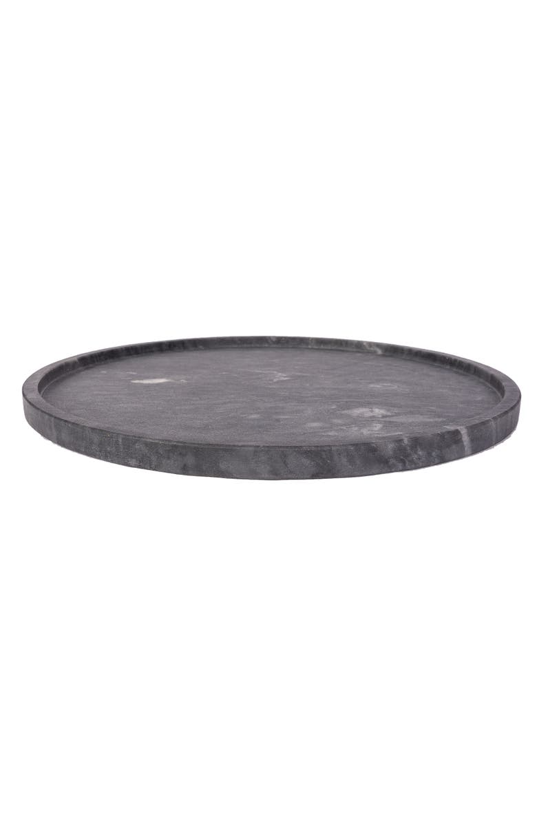 Artifacts Trading Company<sup>™</sup> Artifacts Trading Company Decorative Round Marble Tray, Alternate, color, Black Matte