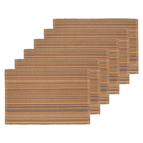 C & F Home C&f Home Cedar Stripes Placemats Set Of 6, 13" X 19" In Brown