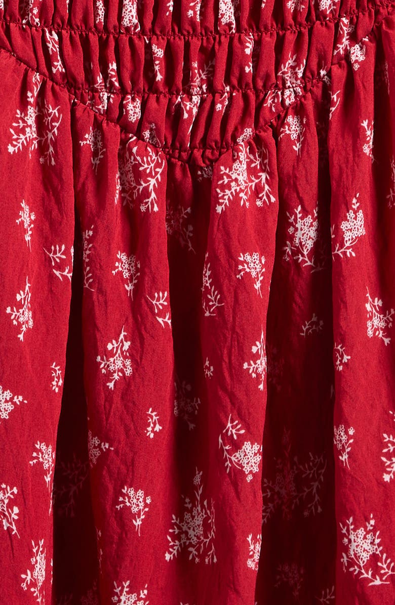 Walking on Sunshine Kids' Smocked Drop Waist Dress, Alternate, color, Red Spaced Floral