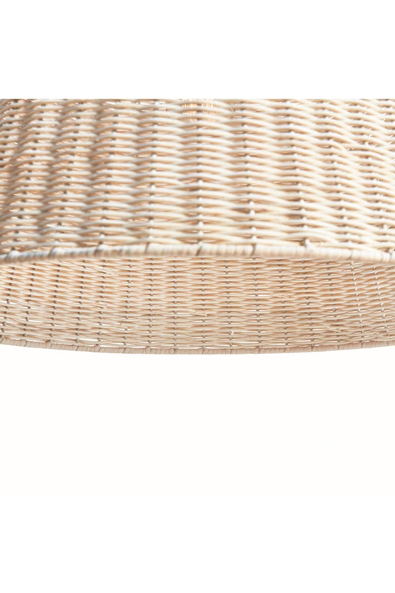 19" x 22" Linette Handwoven Rattan Hanging Pendant Light with Jute Chain, Alternate, color, Off-White