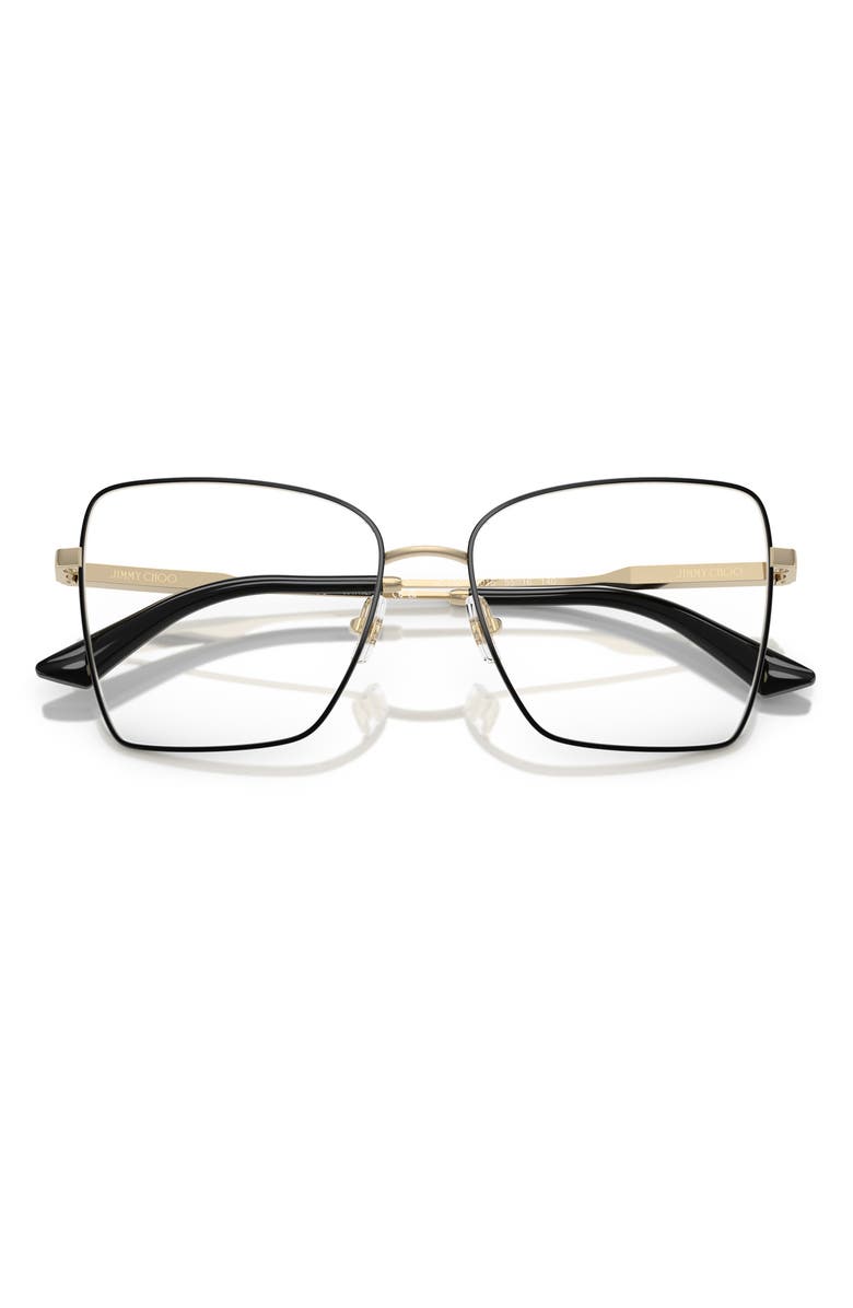 Jimmy Choo 53mm Pillow Optical Glasses, Alternate, color, Pale Gold/ Black / Demo Lens