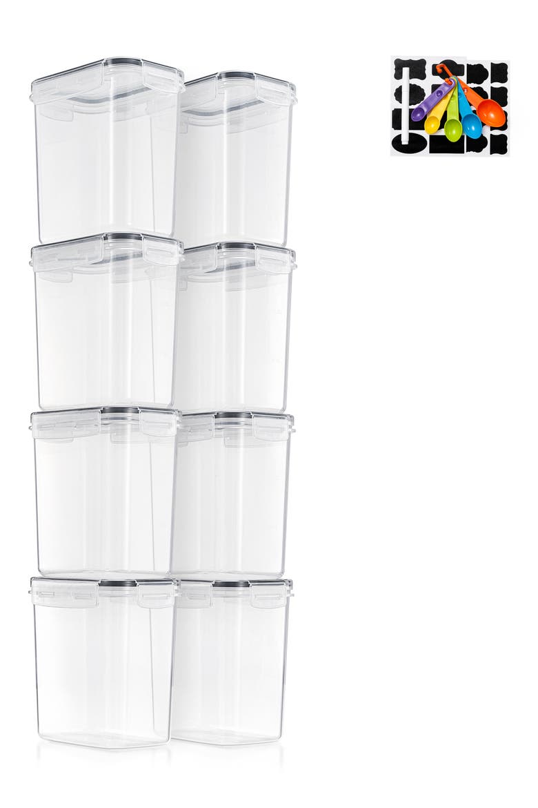 8-Pack Airtight Dry Food Storage Containers, Main, color, CLEAR