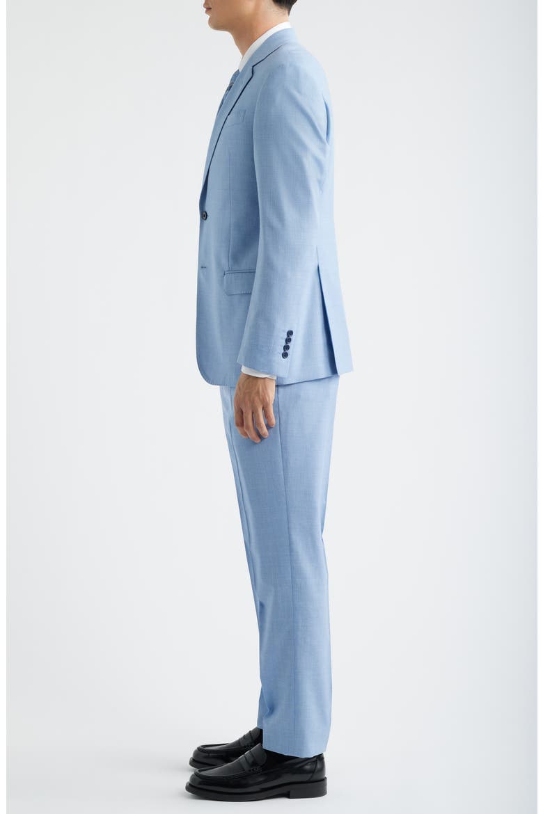 Light Blue Mélange Wool & Silk Blend Suit, Alternate, color, LIGHT BLUE