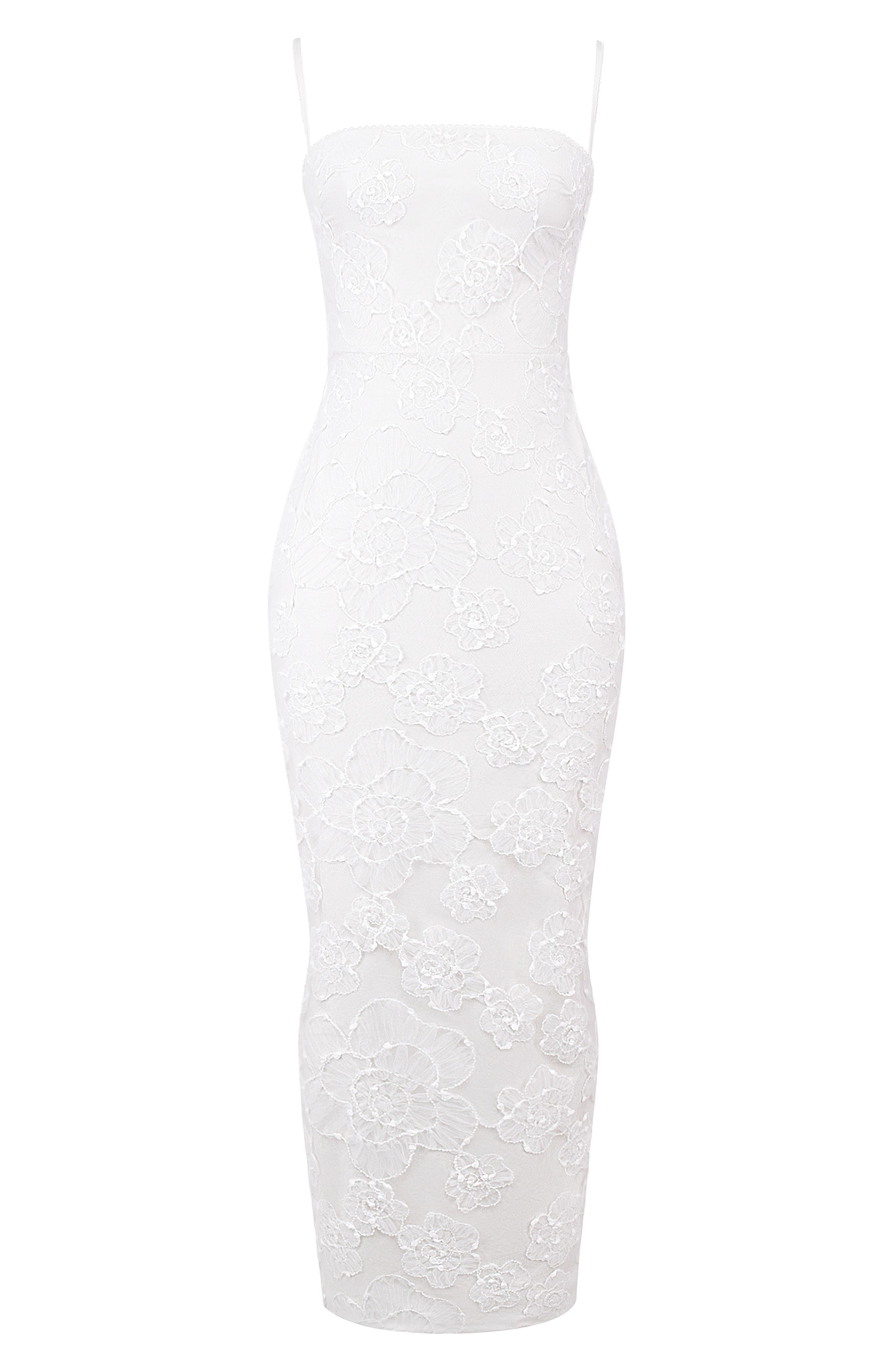 white embroidered sheath dress Gowland Embroidered Tulle Dress