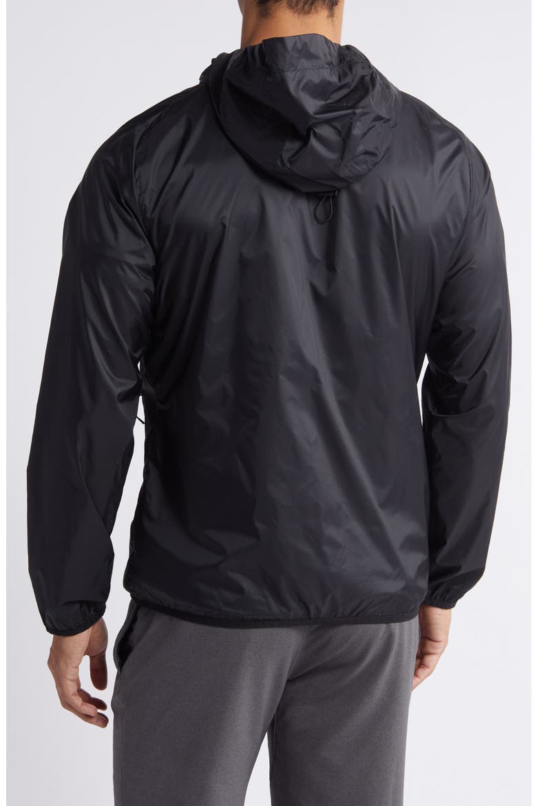 Superlight Water Resistant Hooded Windbreaker, Alternate, color, BLACK