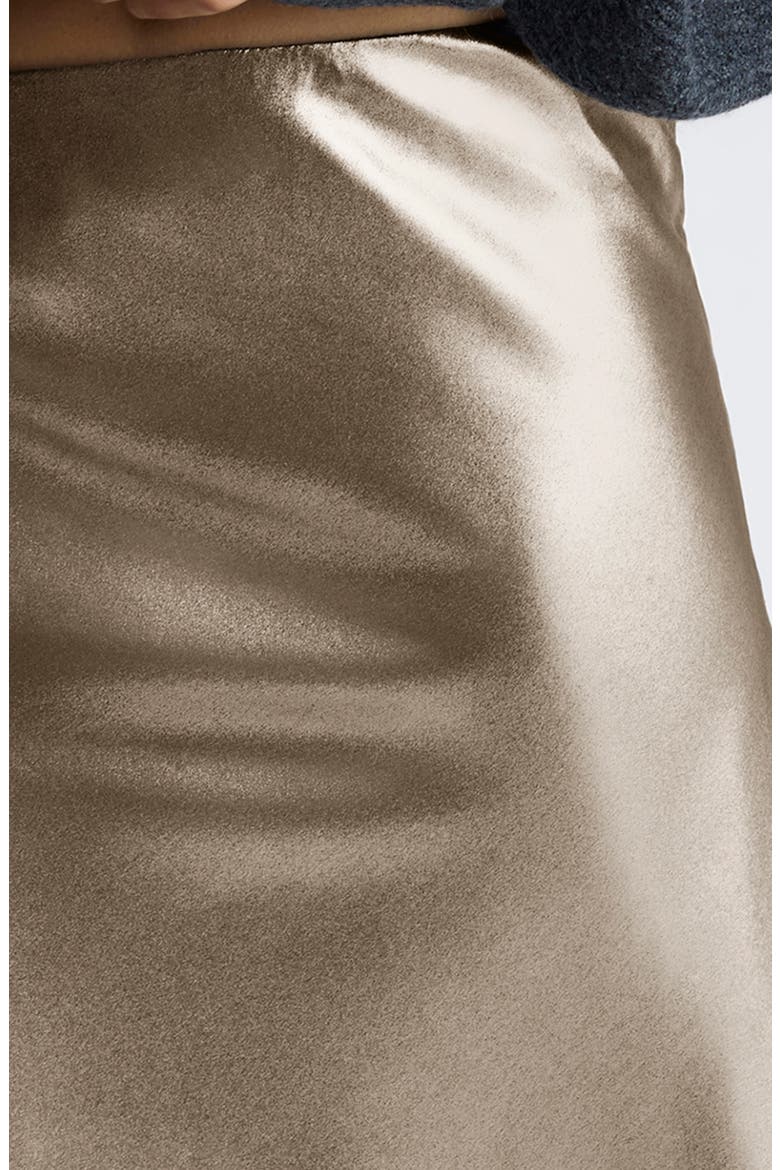 Bias Cut Satin Maxi Skirt, Alternate, color, LIGHT BRONZE