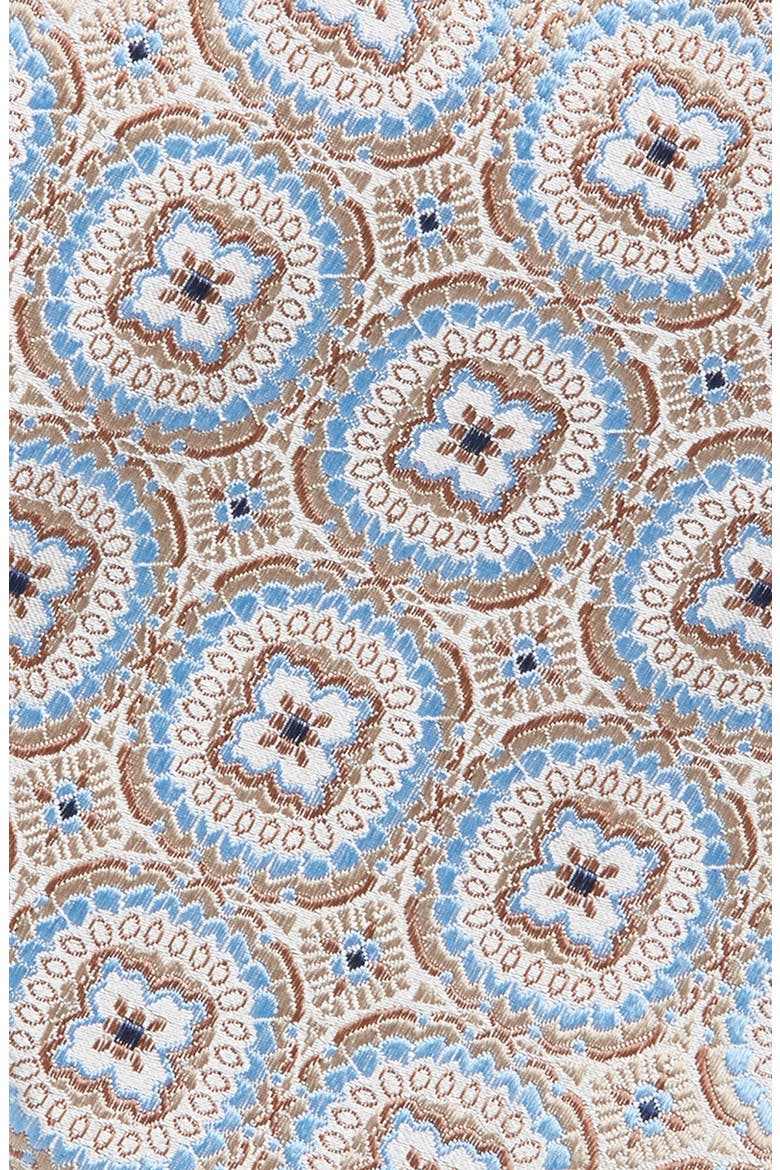 Medallion Silk Tie, Alternate, color, BROWN