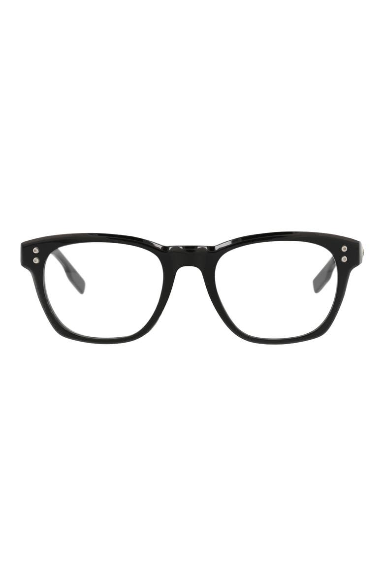 51mm Square Optical Glasses, Main, color, BLACK BLACK TRANSPARENT
