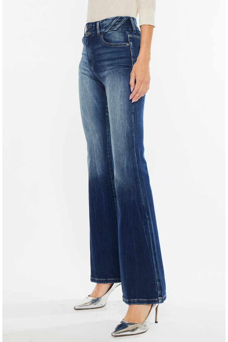 Michelle High Rise Flare Jeans, Alternate, color, Dark Wash