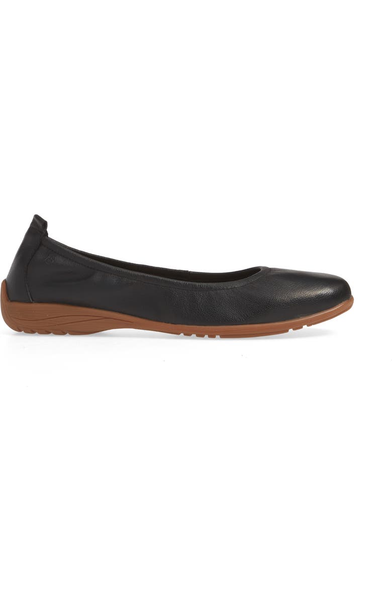 Josef Seibel Fenja 01 Flat, Alternate, color, Black Leather