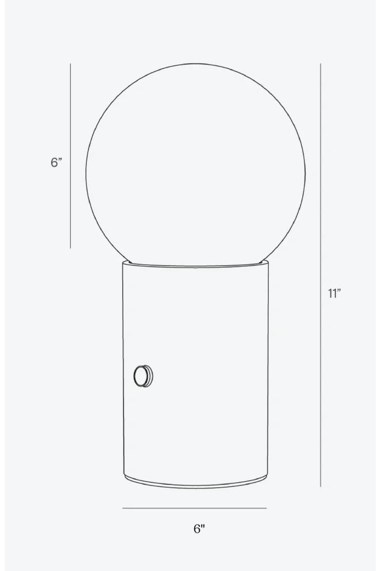 Kai 11" Modern Frosted Glass Orb Table Lamp with USB Charging Port and Built-In 3-Way Dimmer, Alternate, color, Cement Gray
