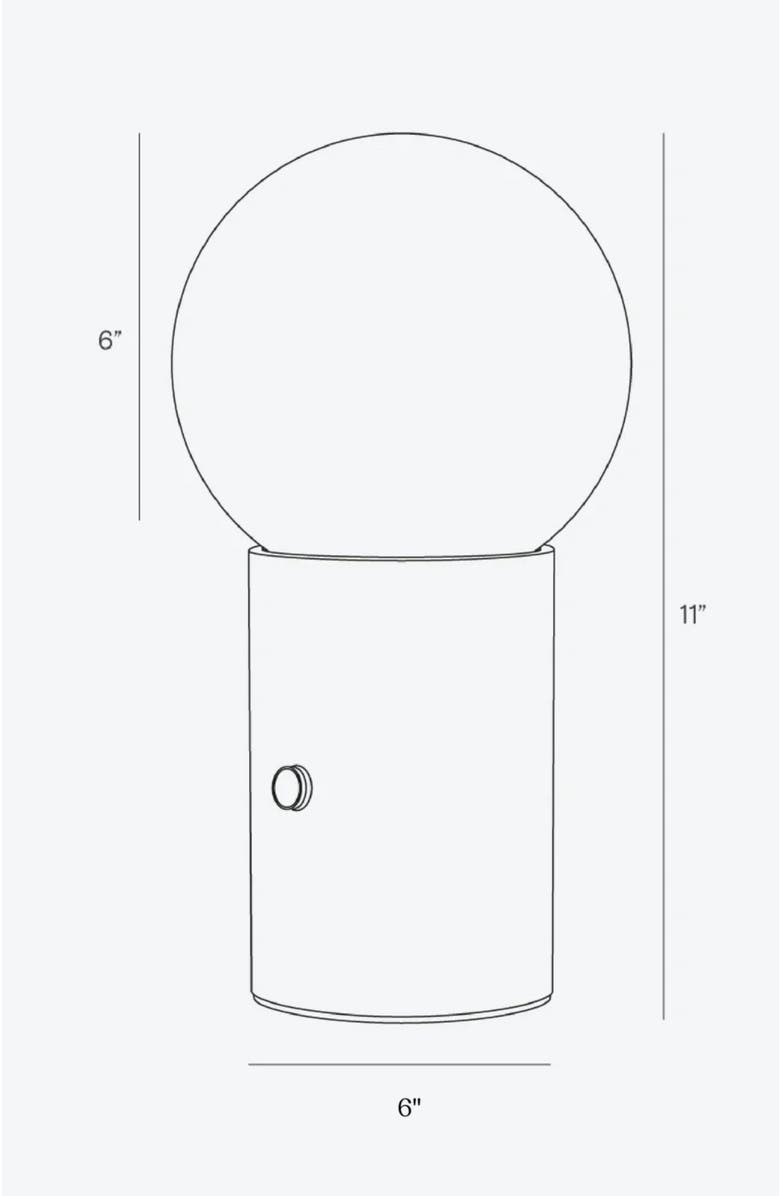 Brightech Kai 11" Modern Frosted Glass Orb Table Lamp with USB Charging Port and Built-In 3-Way Dimmer, Alternate, color, Cement Gray