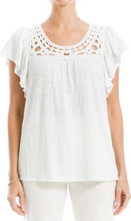 MAX STUDIO Open Stitch Crinkle Top