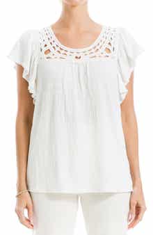 MAX STUDIO Open Stitch Crinkle Top