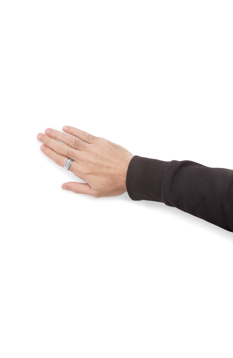 Haus of Brilliance Men's Silver 1/3 Cttw Diamond Channel Set 3 Stone Ring Band, Alternate, color, Silver