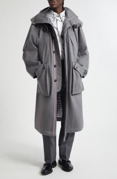 Waterproof Cashmere Parka With Removable Hood