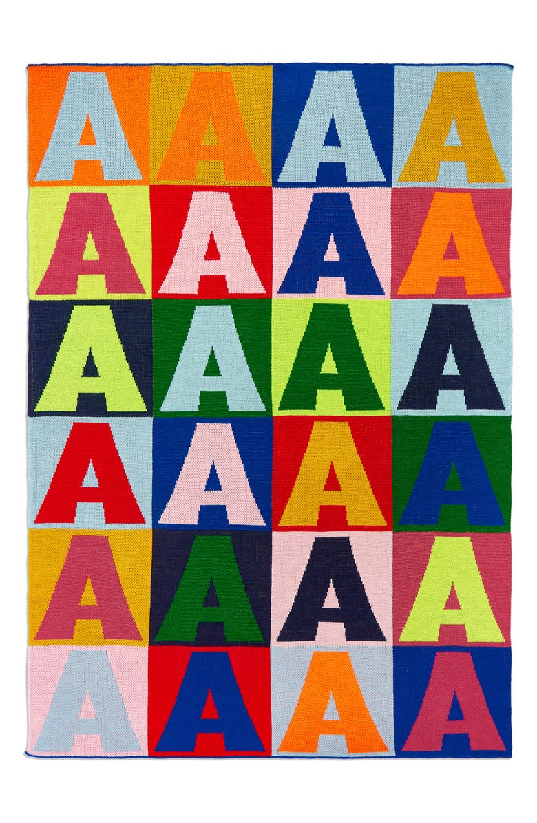 BaubleBar Squared Up Throw Blanket, Main, color, Rainbow-F