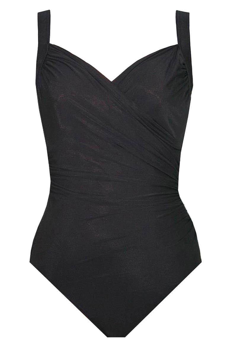 Solid Sanibel Underwire One-Piece Swimsuit, Alternate, color, BLACK