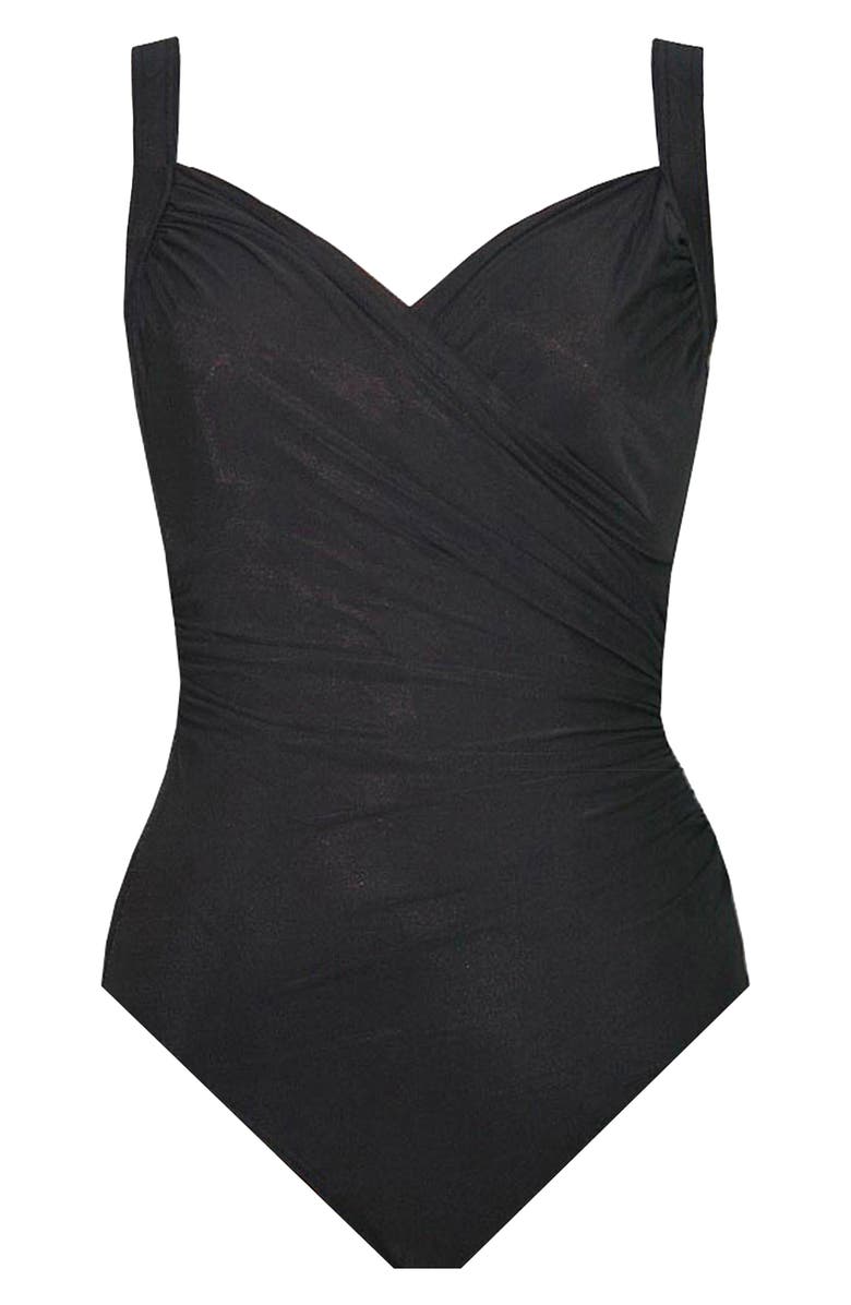 Miraclesuit<sup>®</sup> Solid Sanibel Underwire One-Piece Swimsuit, Alternate, color, Black