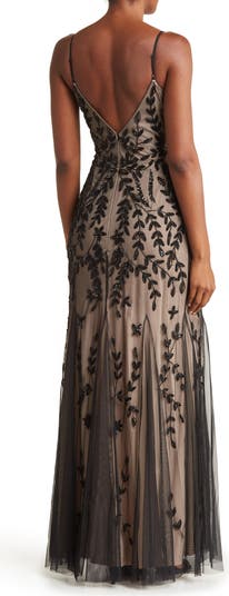 Beaded V-Neck Gown