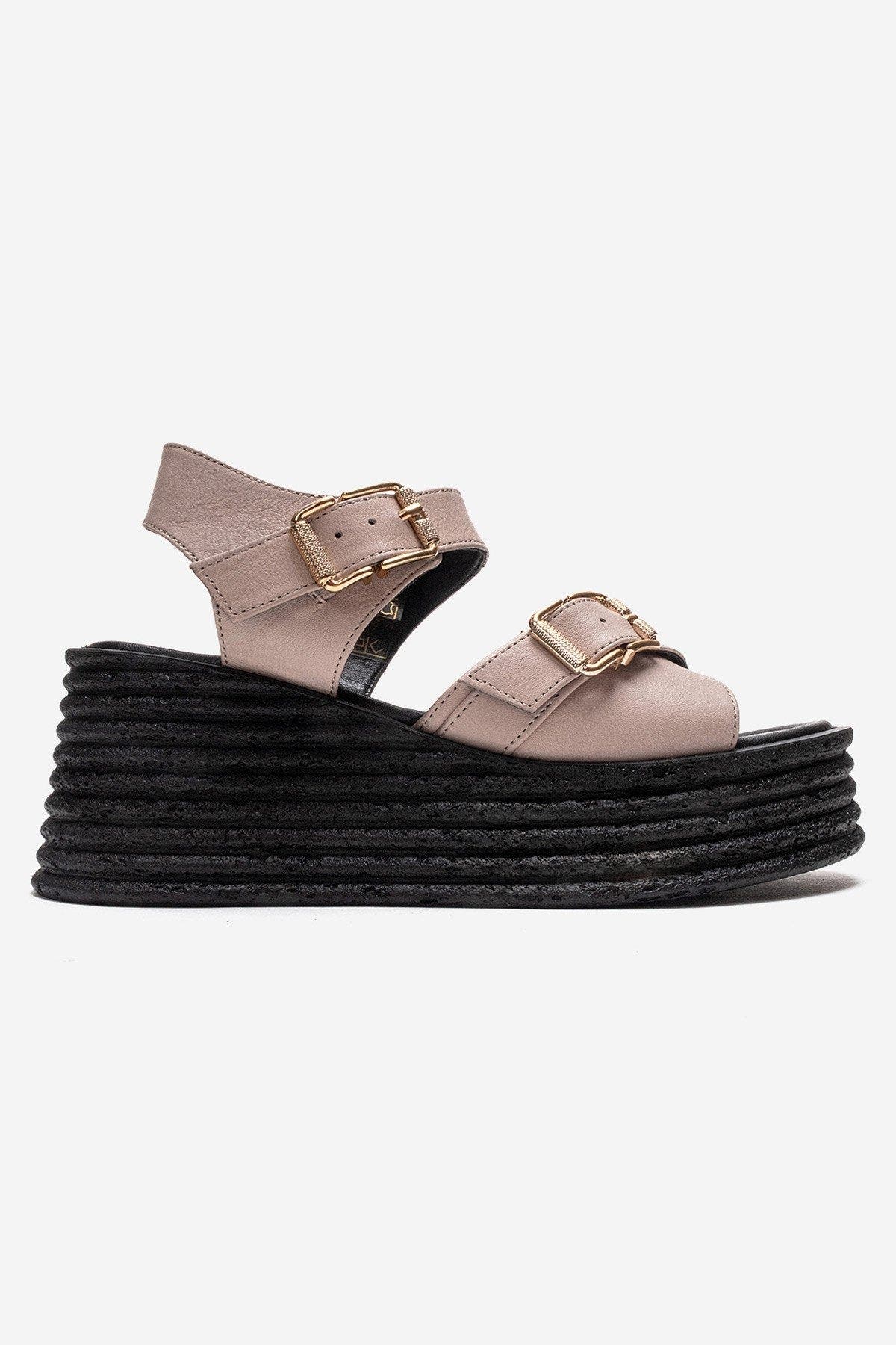 Forever & Always Shoes Mirette Leather Platform Sandal, Alternate, color, Off-White