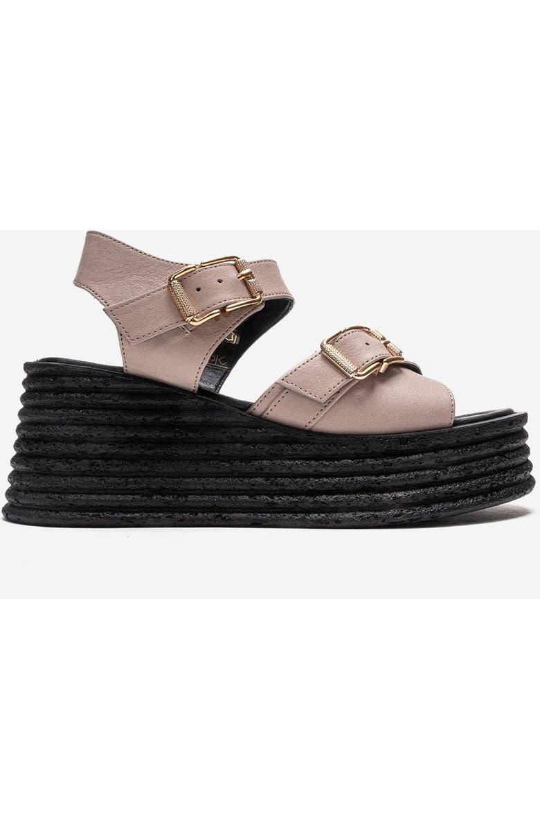 Forever & Always Shoes Mirette Leather Platform Sandal, Alternate, color, Off-White