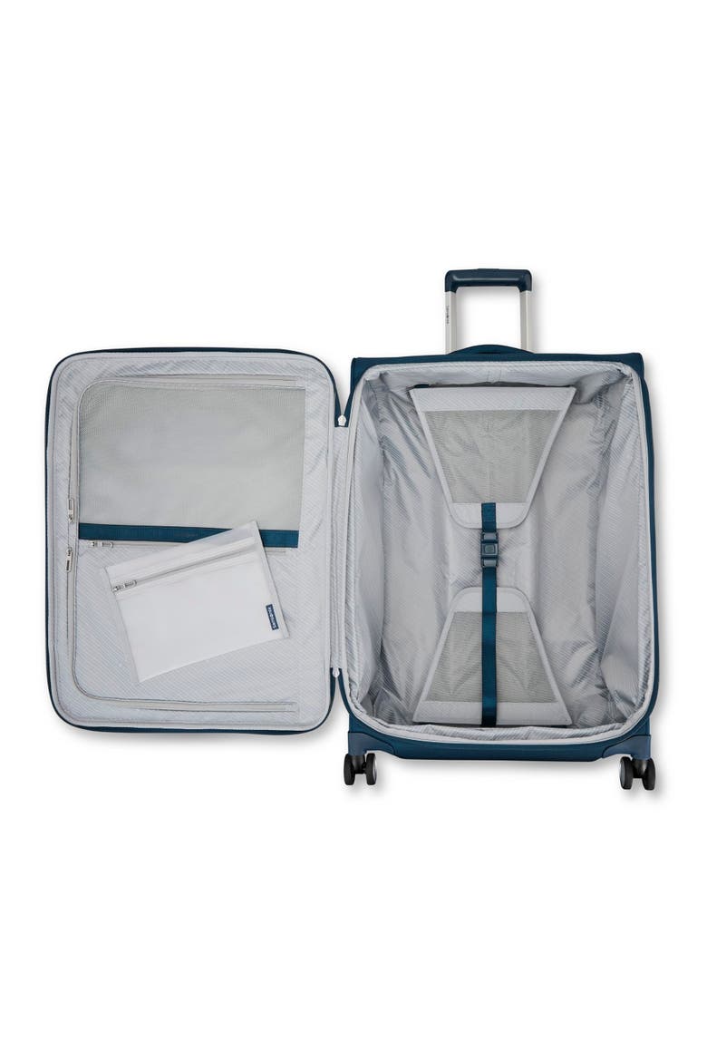 Portlift Softside 29" Large Checked Spinner Luggage, Alternate, color, Marine Blue