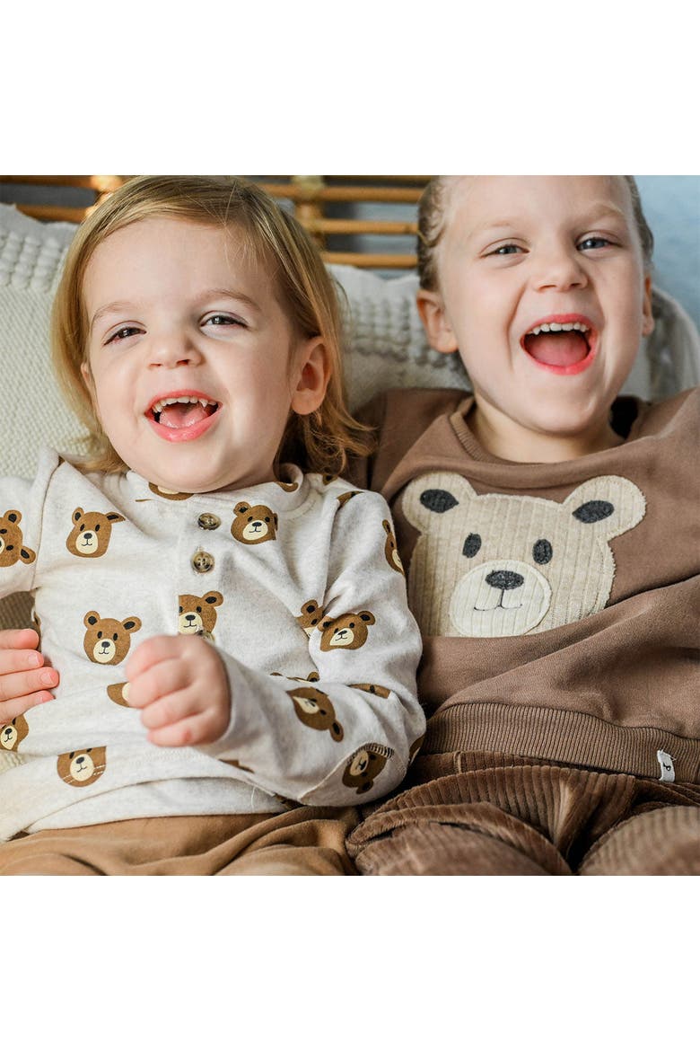 Wide Rib Fuzzy Sweater Knit Brooklyn Boxy- Infant, Alternate, color, Chocolate